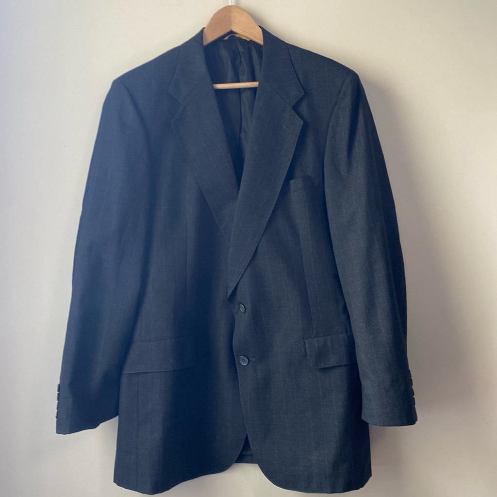Kuppenheimer Dark Grey Pinstripes Blazer Sport Coat Vintage